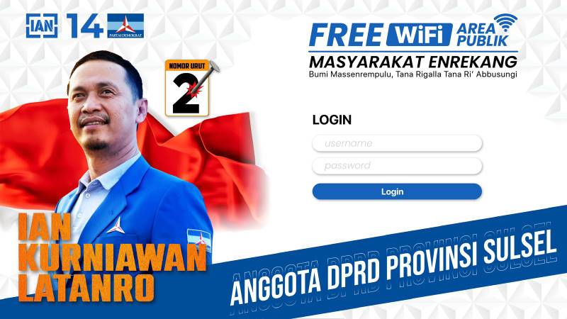 Penuhi Kebutuhan Internet Warga, Legislator Sulsel Ian Latanro Gratiskan Wifi Dedicate